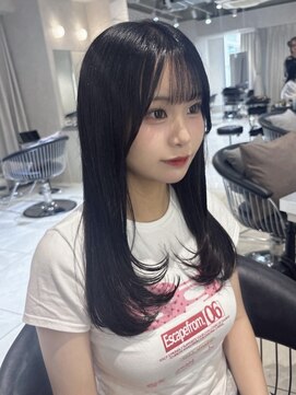 ジーナ 新宿(Zina) 【あ か ね】新宿 韓国ヘア レイヤーカット 顔まわりカット