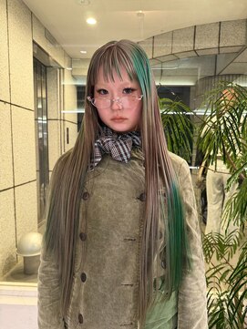 ダブ アオヤマ(DaB AOYAMA) マーブルカラーデザインカラーグレージュオン眉シャギーバング