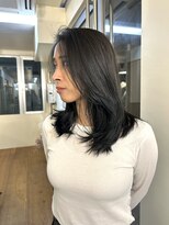 エクテ(ecouter) ダークグレージュミディアムレイヤーセミロングレイヤー