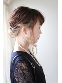 ロープ編みとギブソンタックのお呼ばれヘアアレンジ