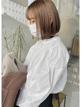 エマ 谷山店(EMMA) ナチュラル　ベージュカラー  ミニボブ　切りっぱなしボブ