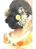 ウエディング和装 結婚式 ドレスヘア編み込みまとまり髪お色治し