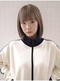 【ミルクティーベージュ/阿部達哉】ブリーチ/外ハネボブ/ボブ