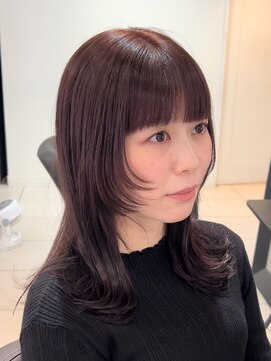 アクアオモテサンドウ(ACQUA omotesando) *顔まわりウルフカットフェイスレイヤーカットピンクブラウン