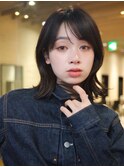 切りっぱなしボブ*前髪ありボブ*ミディアムボブ*グレイヘアも◎