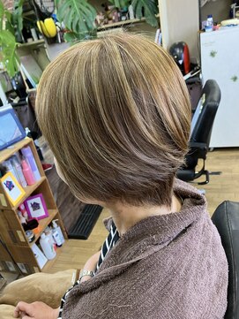 ショコラ 白髪ぼかしハイライト