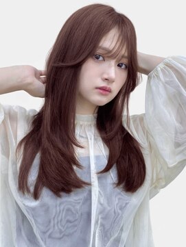 ユーフォリア 渋谷グランデ(Euphoria SHIBUYA GRANDE) 韓国ヘア  ラズベリーピンク レイヤーカット シースルーバング