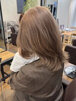 ノラキチジョウジ(NORA KICHIJOJI)&nbsp;ロングレイヤーカット耳かけウルフミルクティーベージュカラー