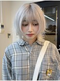 ホワイトシルバー ウルフカット ウルフ シルバーカラー