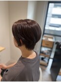 レディース20代30代40代◎卵型似合わせカットチェリーブラウン