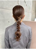 お呼ばれ編み下ろしヘアセット