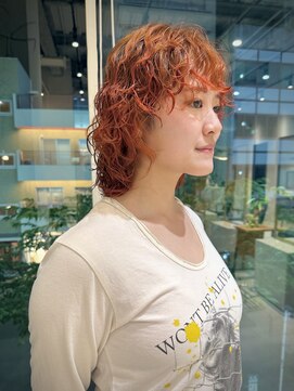 ジュリエッタ(giulietta) ブリーチなしダブルカラーオレンジ　ウルフパーマ♪