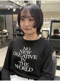 △ボブウルフホブレイヤーボルドーカラーミディアムレイヤー