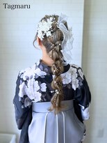 タグマル&nbsp;卒業式袴着付けヘアセット☆高めの玉ねぎスタイル