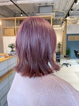 ノットドットビー(KNOT.B) ハイトーンカラー/ダブルカラー/ラベンダーピンク/外ハネボブ