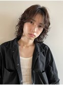 men's/メンズボブ/ニュアンスパーマ/メンズミディアム/眉毛/新宿