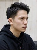 ビジネスメンズ清潔感アップバング×黒髪ツーブロック