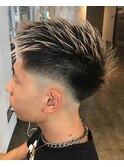 スキンフェードカットツイストスパイラルパーマブリーチカラー