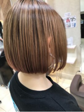 エヌプラス(N+) 黒髪グラデヘアーオリーブグレー小顔に見せるヘアココアベージュ