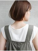 ピンクベージュ前髪カットインナーグレージュマチルダボブ4