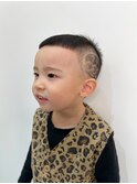 フェードぱっつんヘア＋アンパンマンバリアート