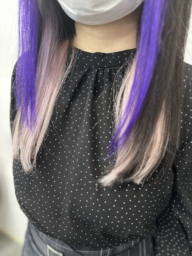 プルエクステのお店ネクスト(NEXT) #ウルフ #レイヤーカット #デザインカラー #エクステ