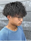 メンズマッシュソフトスパイラルパーマニュアンスパーマ