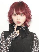 ガルテ(GARTE)&nbsp;ウルフカット/レイヤーカット/ワインレッド/赤髪/外ハネ