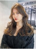 ロング顔周りレイヤー美髪韓国ヘア_ba526271