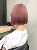 【GEEKS渋谷】初ブリーチ/ピンクベージュ/切りっぱなしボブ/小顔