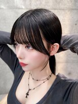 ロンドメリア 天神大名店(Lond Melia) イメチェンヘアスタイル美髪のススメワイドバングブルーブラック