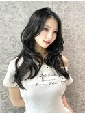 ミディアムレイヤー レイヤーカット 韓国ヘア カラー 縮毛矯正