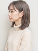 小顔◎ミディアムボブ×透明感ミルクティーベージュp大宮
