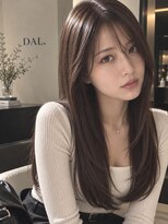 ダル 渋谷/表参道(DAL.)&nbsp;ミディアムレイヤーロングレイヤーダークブラウン韓国風