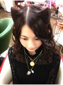黒髪でも可愛くなるアレンジ『ネコ耳ちゃんっハーフアップ～♪』