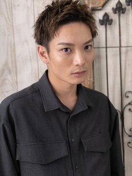 理容ハンサム 戸田公園店 外国人風カラー★モテワイルドアップバングA