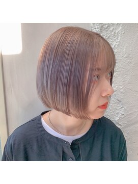 アリー 原宿 表参道(ALLY) 【ALLY 濱田】ミニボブ×ミルクティーカラー 20代/30代/40代