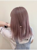ハイトーン淡めピンクアッシュ ケアブリーチ 韓国 前髪 髪質改善