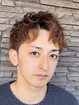 ハイバレーヘアーメゾン(HIGH VALLEY HAIRMAISON) メンズカットコンマバング波巻きパーマベージュアップバング