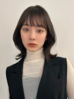 シースルー前髪インナーグレージュ