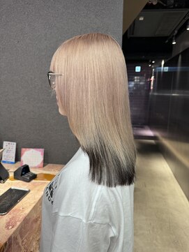 ペレ 栄店(PELE) デザインカラー/レイヤーカット/ウェットヘア/オリーブベージュ