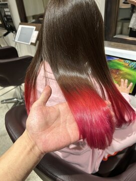 プールブー ネクスト(Pour Vous NEXT) エンドカラー　ピンクレッド