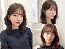《流しバング*》少しの隙間がポイント◎顔全体が引き締まり、バランスの良いスタイルに！[韓国/垂水/前髪]