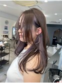 ハイライトカラーミルクティーベージュレイヤーカット