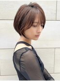 束感くびれショートボブ暗めカラー