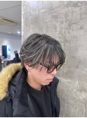 韓国マッシュセンターパートツーブロックメンズハイライトウルフ