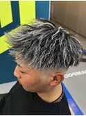 名古屋八事金メッシュシルバーメッシュ細め太めハイライトパーマ