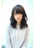 コテ巻き風パーマ/ロングヘア/大きめカール