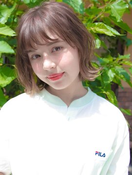 ルティア(Lutia) 大人かわいい ふわミディ シフォンブラウン