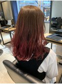 ピンクグラデーションカラー☆イメチェン☆大人かわいいヘア☆